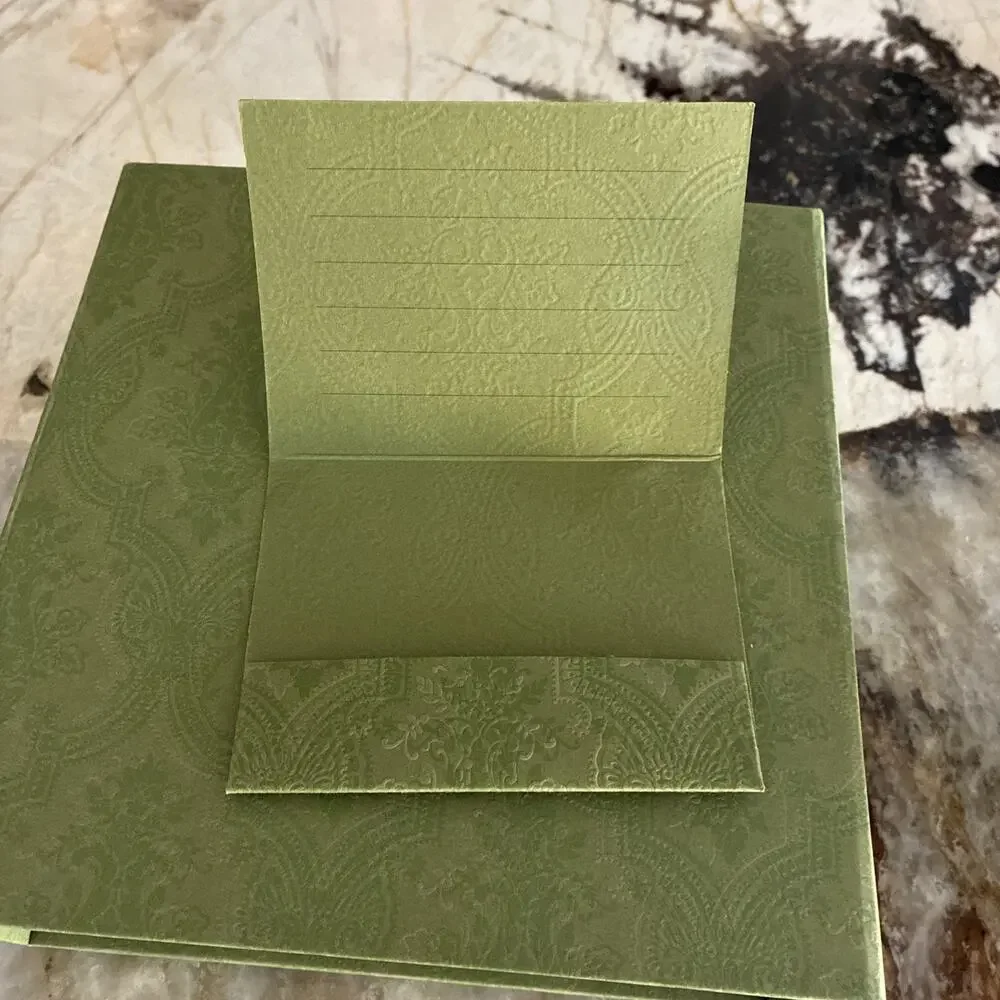 GUCCI EMPTY Embossed Green Gift BOX Hinged Magnetic Lid 7.5 X 7.5 X 4.5